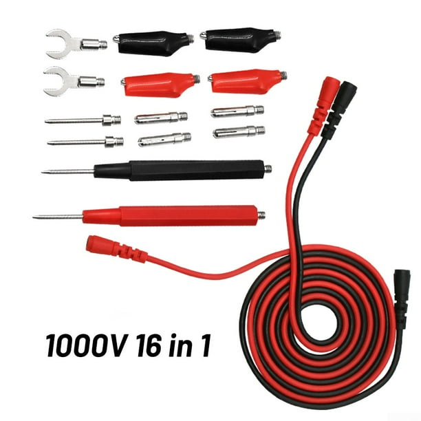 16PCS Digital Multimeter Test Leads Probes Volt Meter Cable Kit Clip Alligator 16PCS Digital Multimeter Test Leads Probes Volt Meter Cable Kit Clip Alligator